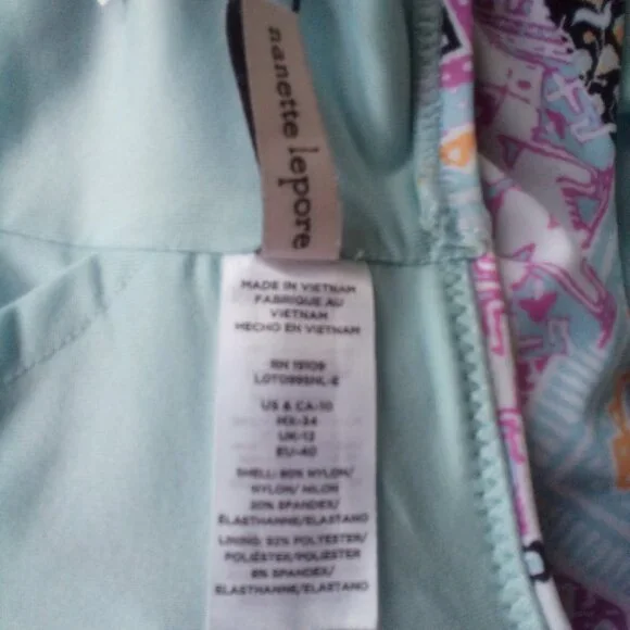 💦Nannette Lapore 2PC Swimsuit Bikini Blue/Pink Size: 10 NWT - Picture 6 of 8